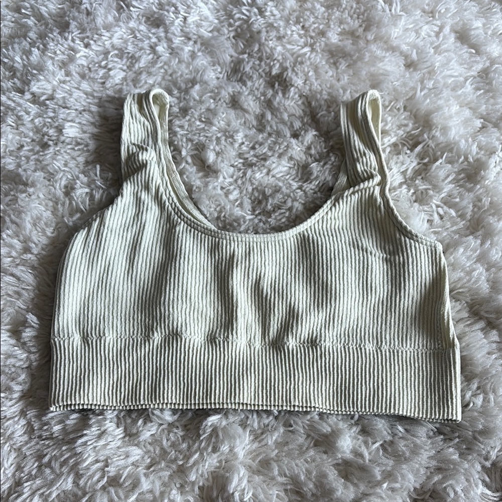 SKIMS Pale Yellow Ribbed Bralette